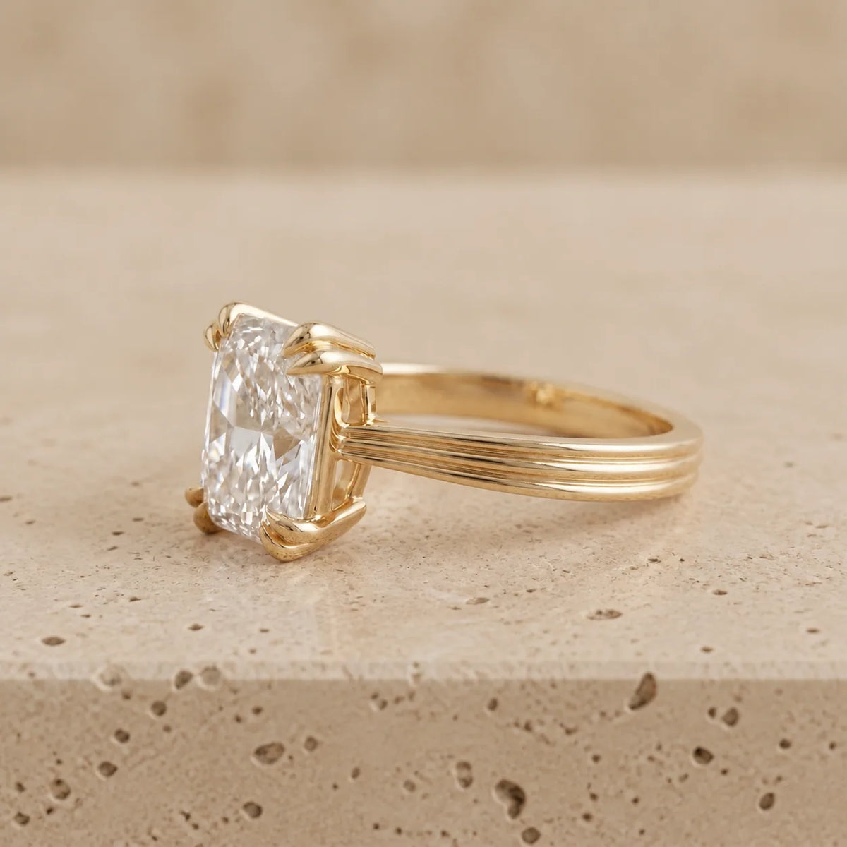 2 CT Radiant Lab-Grown Diamond Art Deco Engagement Ring