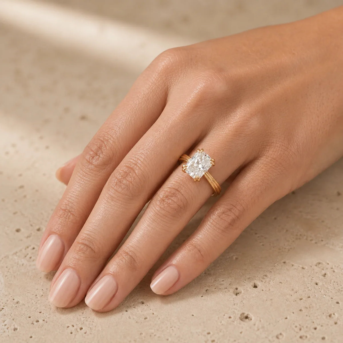 2 CT Radiant Lab-Grown Diamond Art Deco Engagement Ring