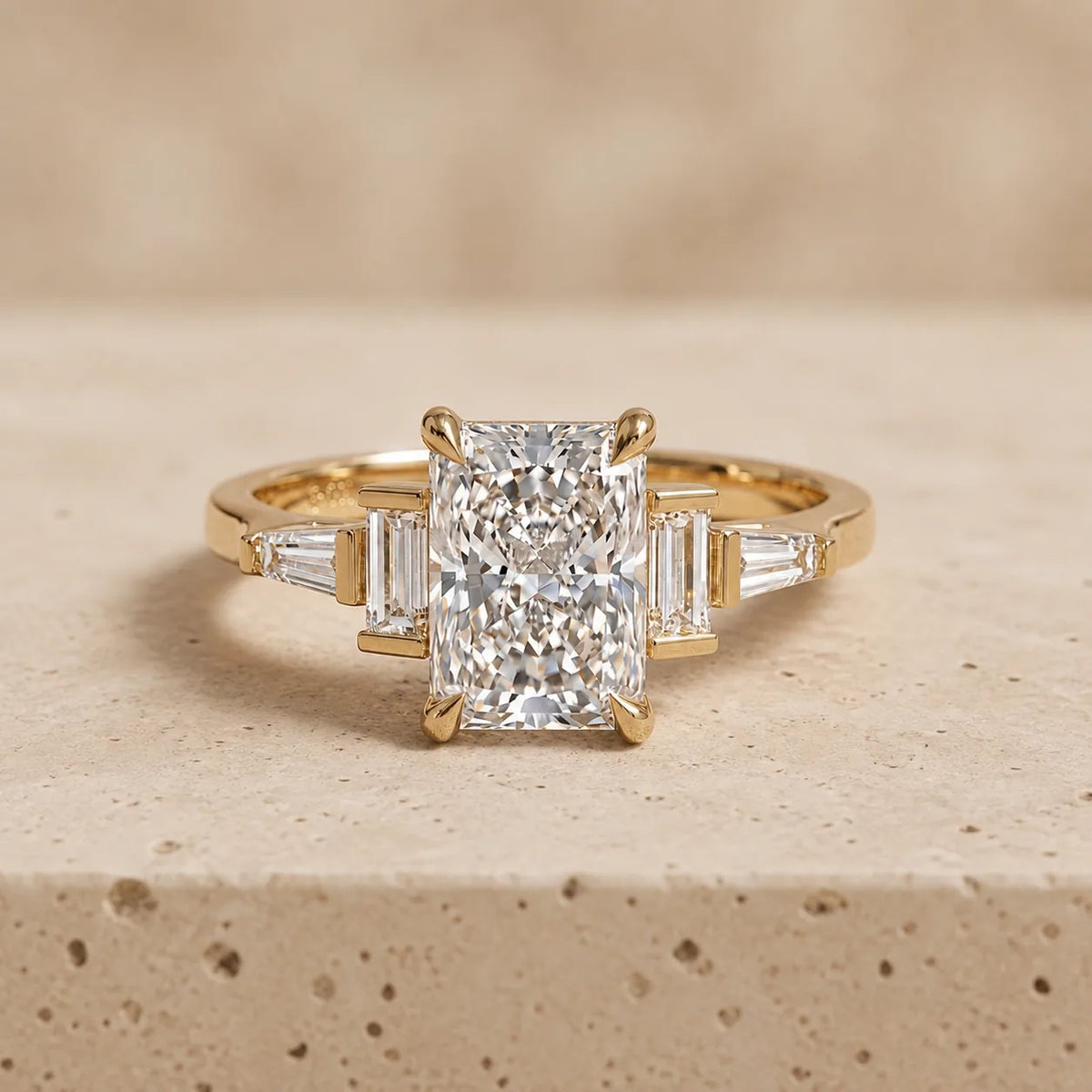 2 CT Radiant Lab-Grown Diamond Five-Stone Engagement Ring