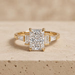 2 CT Radiant Lab-Grown Diamond Five-Stone Engagement Ring