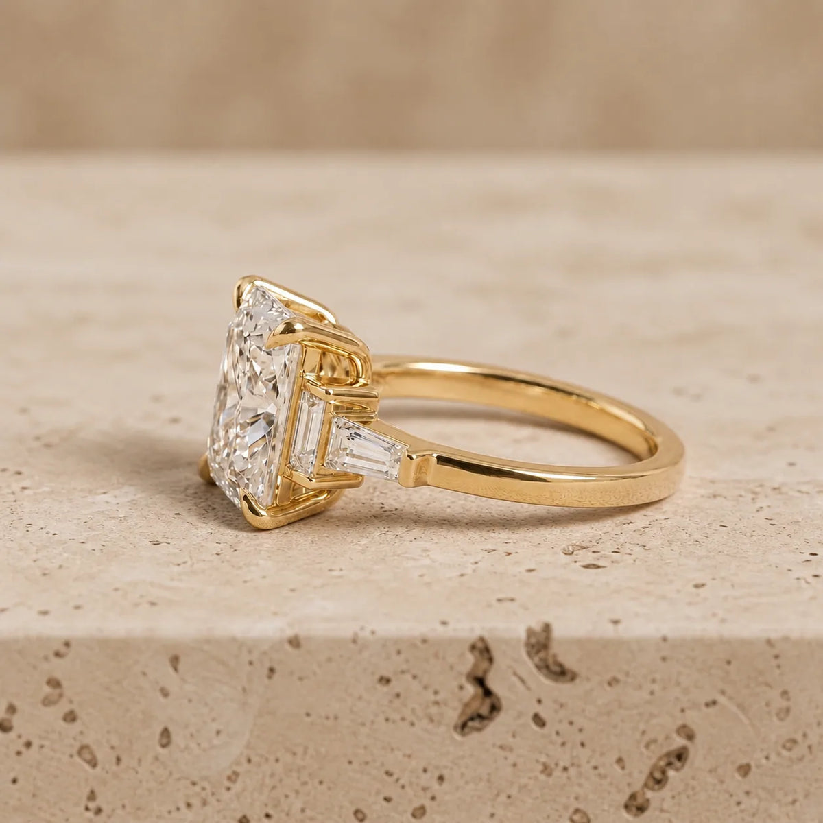 2 CT Radiant Lab-Grown Diamond Five-Stone Engagement Ring