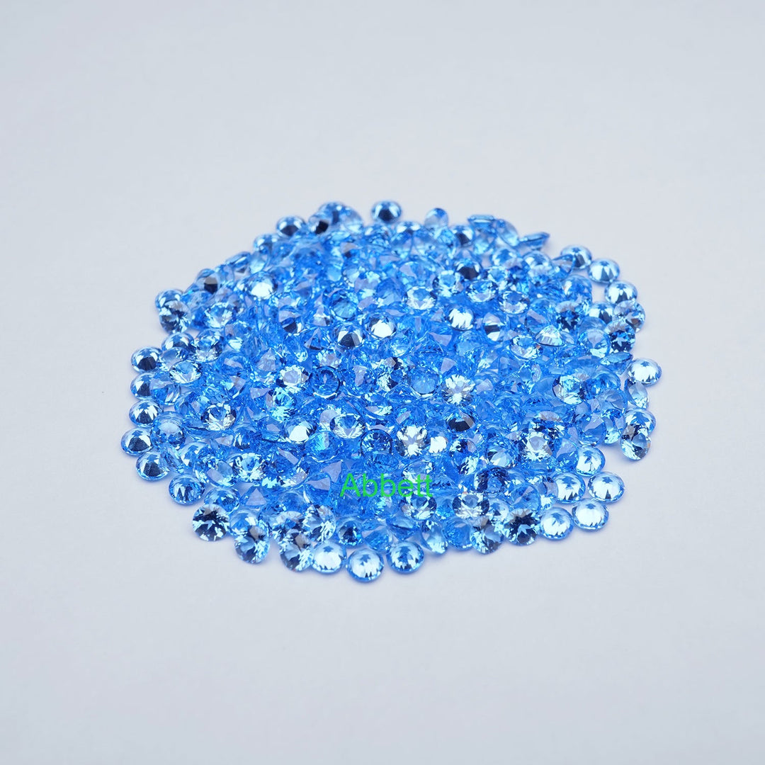 Round lab grown cobalt spinel melee