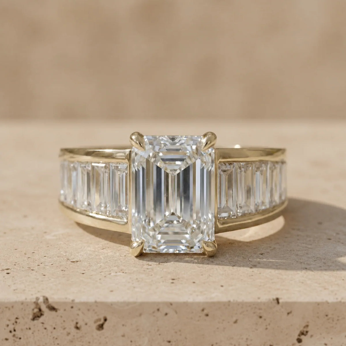 2.2 CT Emerald Cut Lab-Grown Diamond Art Deco-Inspired Engagement Ring