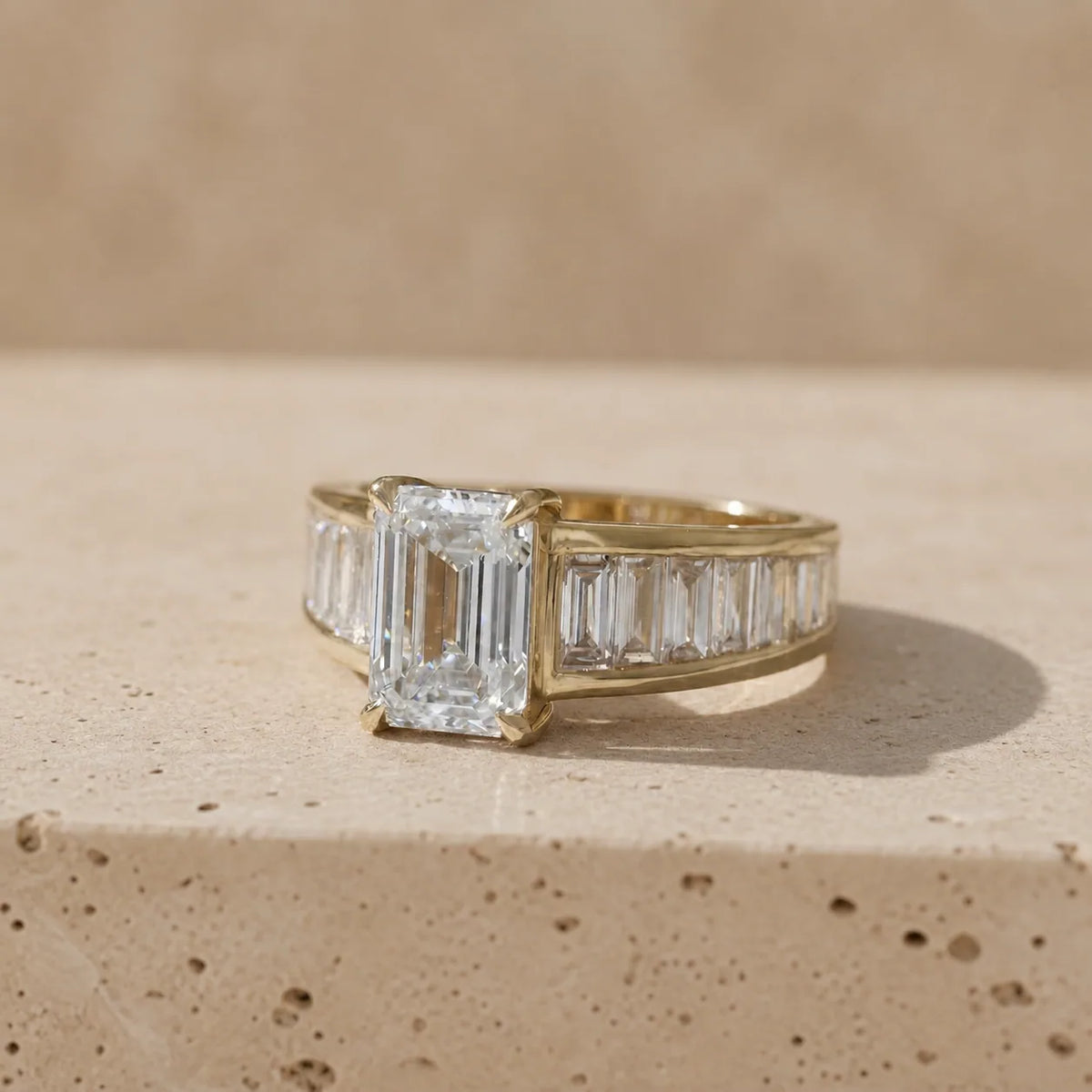 2.2 CT Emerald Cut Lab-Grown Diamond Art Deco-Inspired Engagement Ring