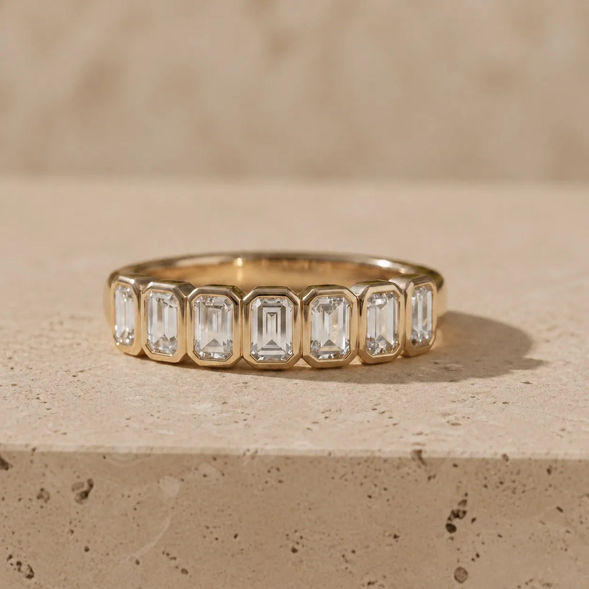 2.50 CTW Emerald Lab-Grown Diamond Bezel-Set Half-Eternity Band
