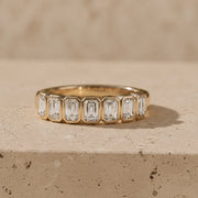 2.50 CTW Emerald Lab-Grown Diamond Bezel-Set Half-Eternity Band