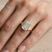 2.5 CT Emerald Cut Lab-Grown Diamond Five-Stone Bar-Set Engagement Ring