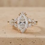 2.5 CT Marquise Cut Lab-Grown Diamond Cluster Engagement Ring