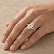 2.5 CT Marquise Cut Lab-Grown Diamond Infinity Pavé Engagement Ring