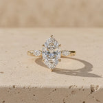 2.5 CT Marquise Cut Lab-Grown Diamond Marquise-Accent Three-Stone Engagement Ring