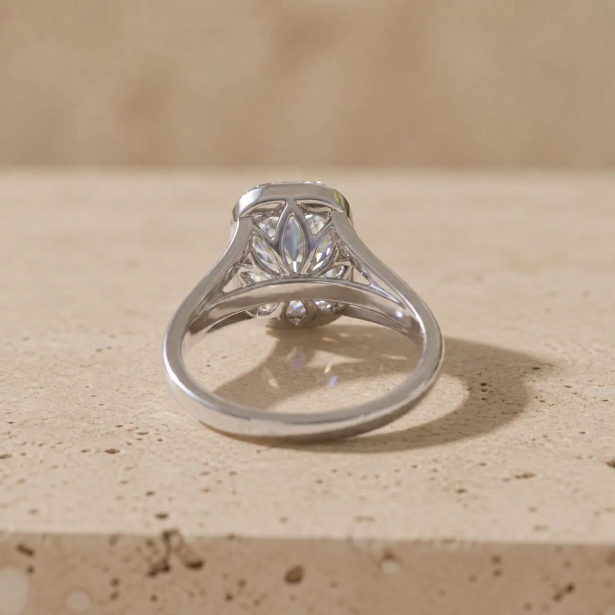 2.5 CT Old Mine Cushion Cut Lab-Grown Diamond Tulip-Set Solitaire Engagement Ring