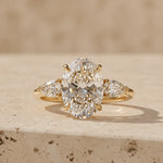 2.5 CT Oval Cut Lab-Grown Diamond Three-Stone Engagement Ring