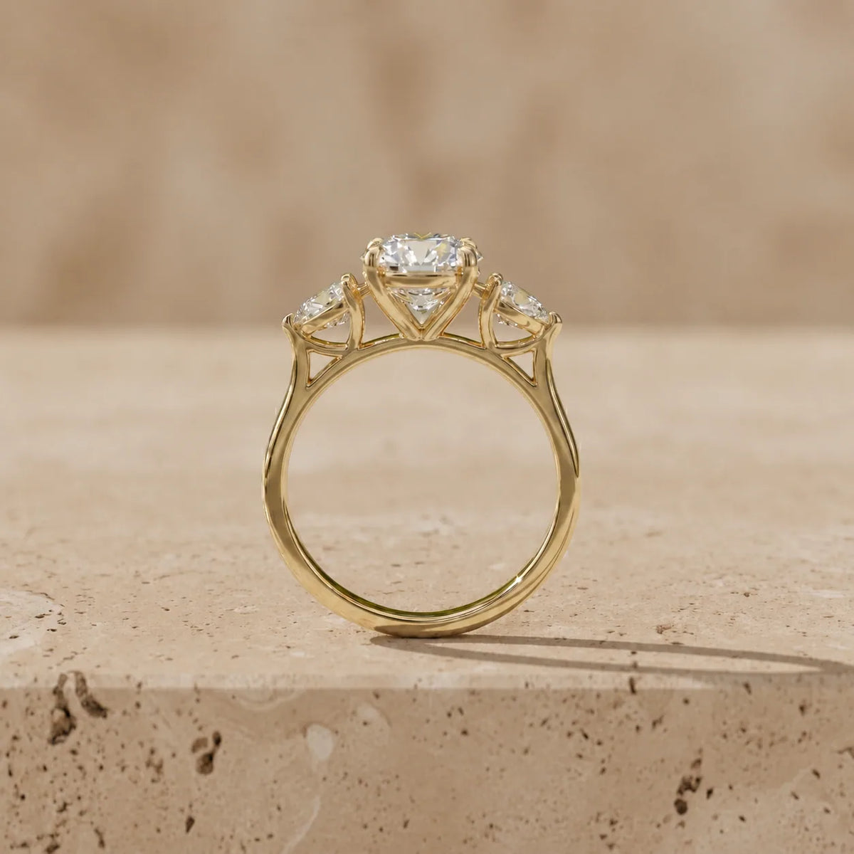 2.5 CT Oval Cut Lab-Grown Diamond Three-Stone Engagement Ring