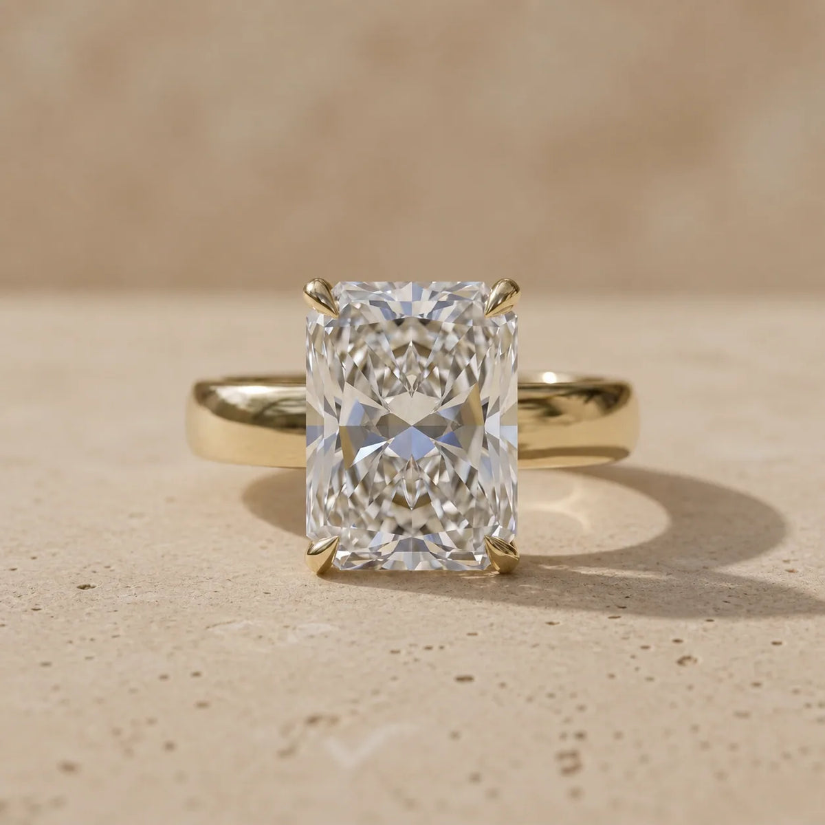 2.5 CT Radiant Cut Lab-Grown Diamond Solitaire Engagement Ring