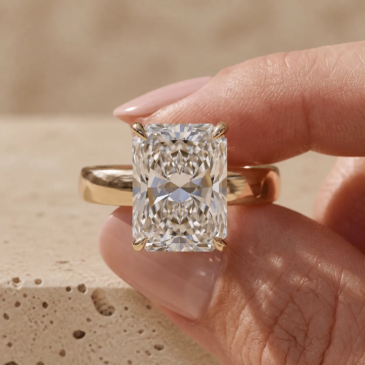 2.5 CT Radiant Cut Lab-Grown Diamond Solitaire Engagement Ring