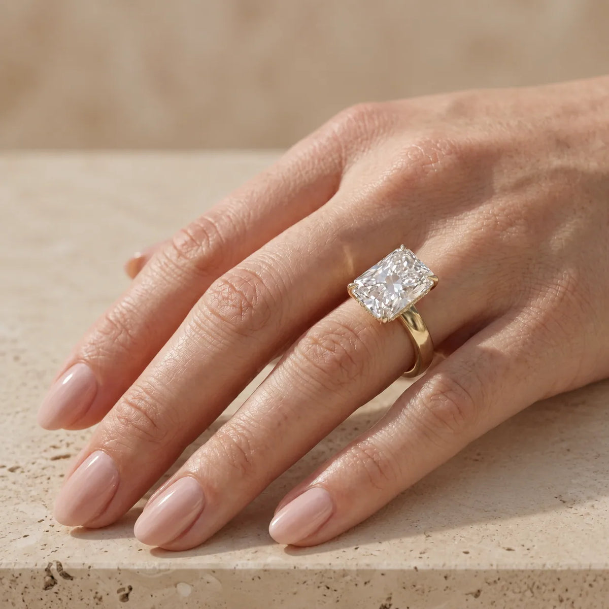 2.5 CT Radiant Cut Lab-Grown Diamond Solitaire Engagement Ring