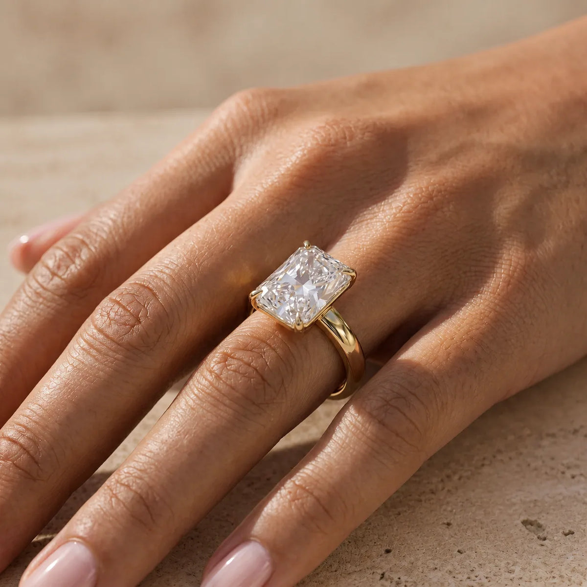 2.5 CT Radiant Cut Lab-Grown Diamond Solitaire Engagement Ring