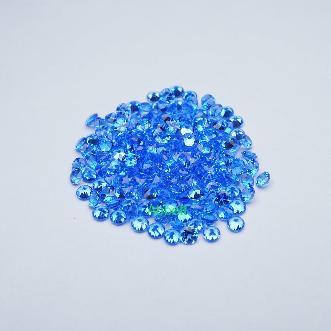 Round lab grown cobalt spinel melee
