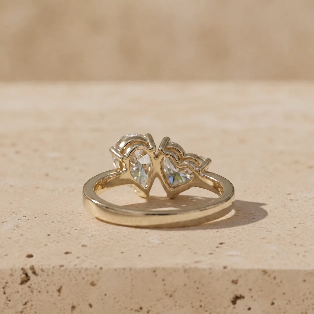 2.66 CT Heart Cut + Pear Cut Lab-Grown Diamond Toi et Moi Ring