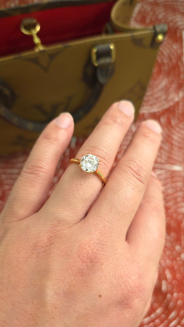 2.75ct Round cut lab grown diamond chevron curved engagement stacking rings for woman