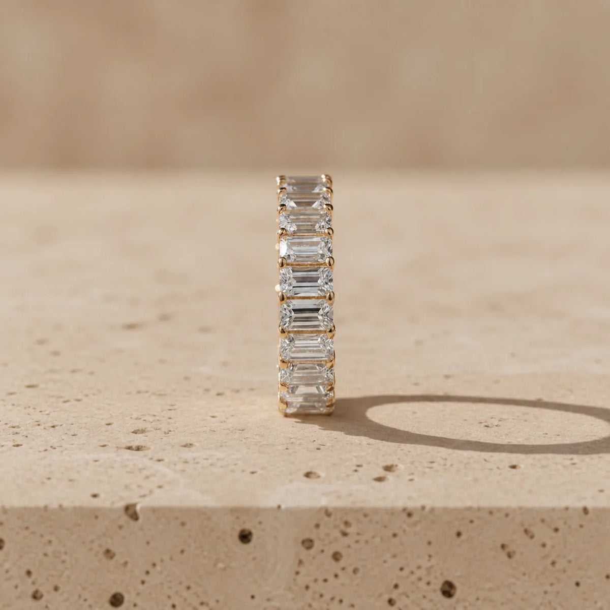 2 CTW Emerald Lab-Grown Diamond Prong-Set Full Eternity Band