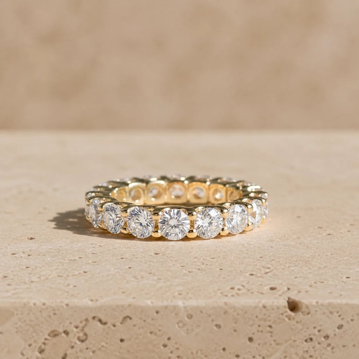 2 CTW Round Lab-Grown Diamond Shared-Prong Full Eternity Band
