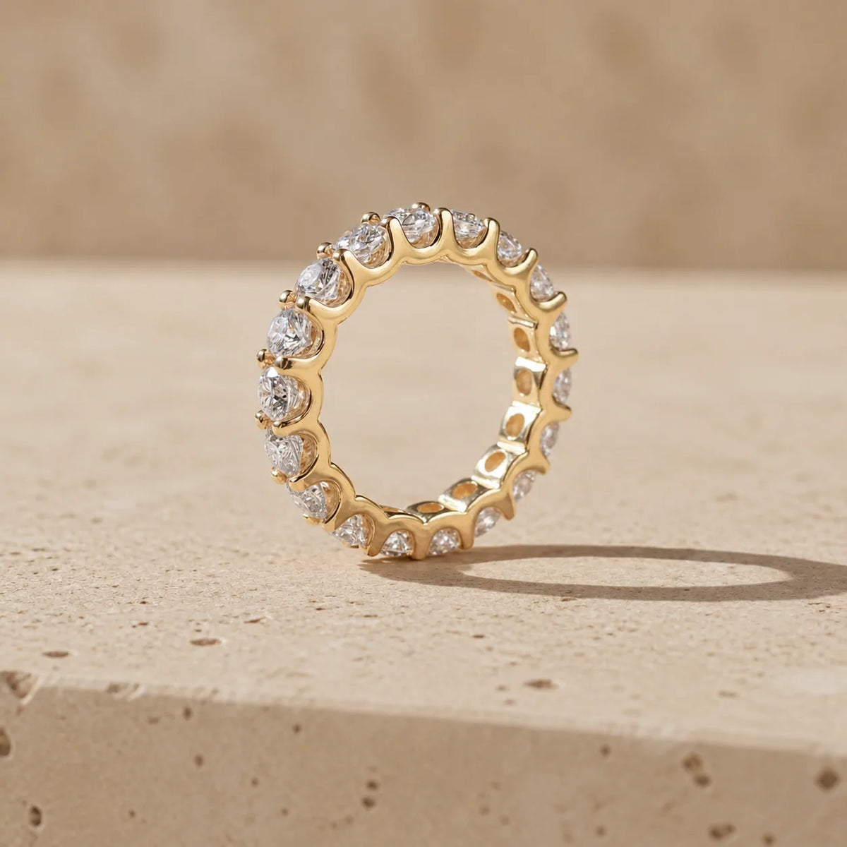 2 CTW Round Lab-Grown Diamond Shared-Prong Full Eternity Band