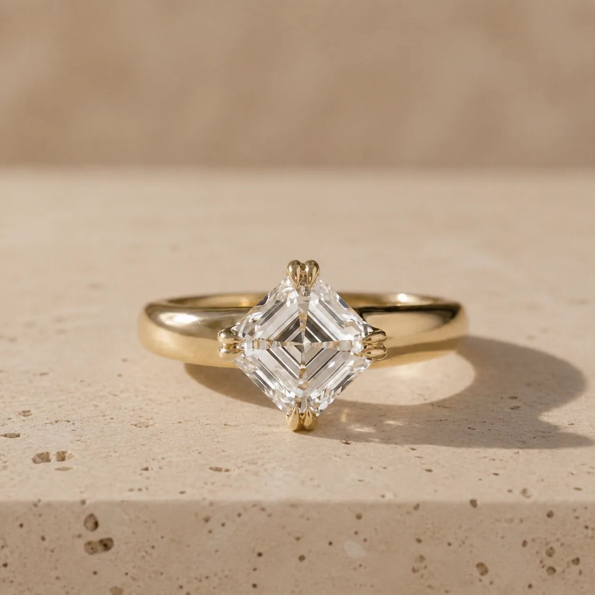 2 CT Asscher Cut Lab-Grown Diamond Solitaire Engagement Ring