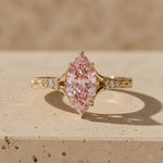 2 CT Fancy Pink Marquise Cut Lab-Grown Diamond Vintage Filigree Engagement Ring