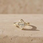 2 CT Marquise Cut Lab-Grown Diamond Bezel-Set Engagement Ring