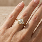 2 CT Marquise Cut Lab-Grown Diamond Bezel-Set Engagement Ring
