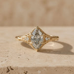 2 CT Marquise Cut Lab-Grown Diamond Leaf-Filigree Engagement Ring