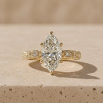 2 CT Marquise Cut Lab-Grown Diamond Milgrain Filigree Engagement Ring