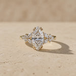 2 CT Marquise Cut Lab-Grown Diamond Split-Shank Cluster Engagement Ring