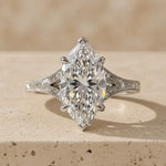 2 CT Marquise Cut Lab-Grown Diamond Split-Shank Filigree Engagement Ring