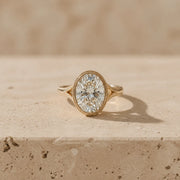 2 CT Oval Cut Lab-Grown Diamond Bezel-Set Engagement Ring