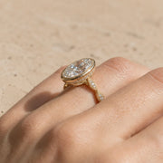2 CT Oval Cut Lab-Grown Diamond Milgrain Bezel Engagement Ring