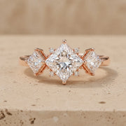 2 CT Princess Cut Lab-Grown Diamond Three-Stone Engagement Ring