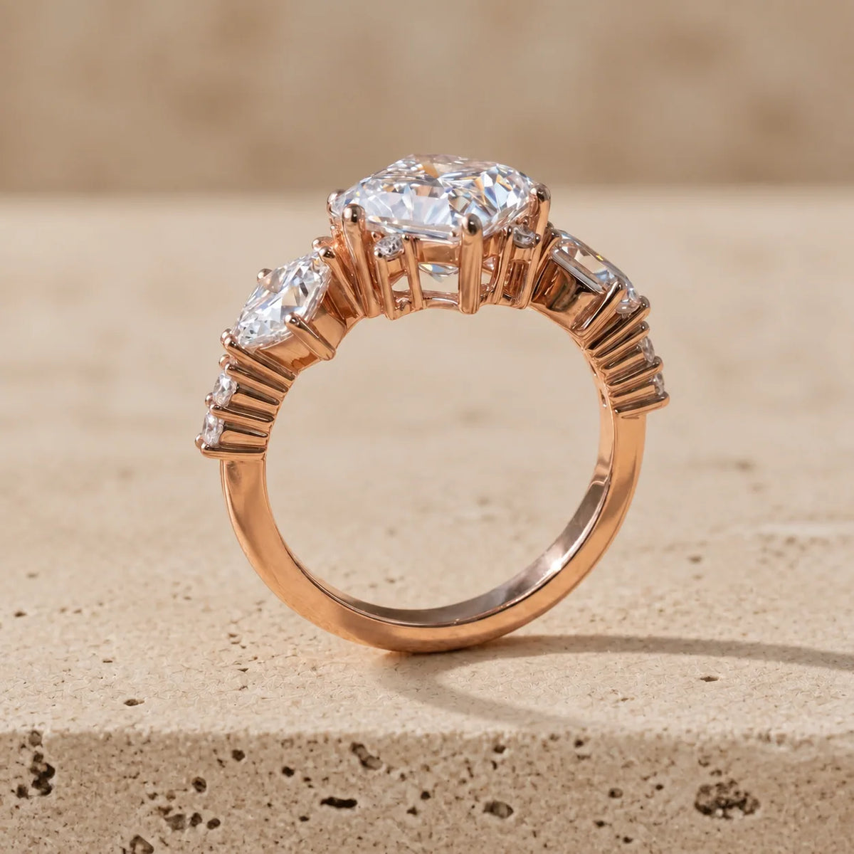 2 CT Princess Cut Lab-Grown Diamond Three-Stone Engagement Ring