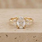 3.35 CT Oval Lab-Grown Diamond Three-Stone Engagement Ring