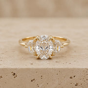 3.35 CT Oval Lab-Grown Diamond Three-Stone Engagement Ring