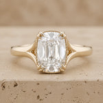 3.4 CT Old Mine Elongated Cushion Lab-Grown Diamond Art Deco Engagement Ring
