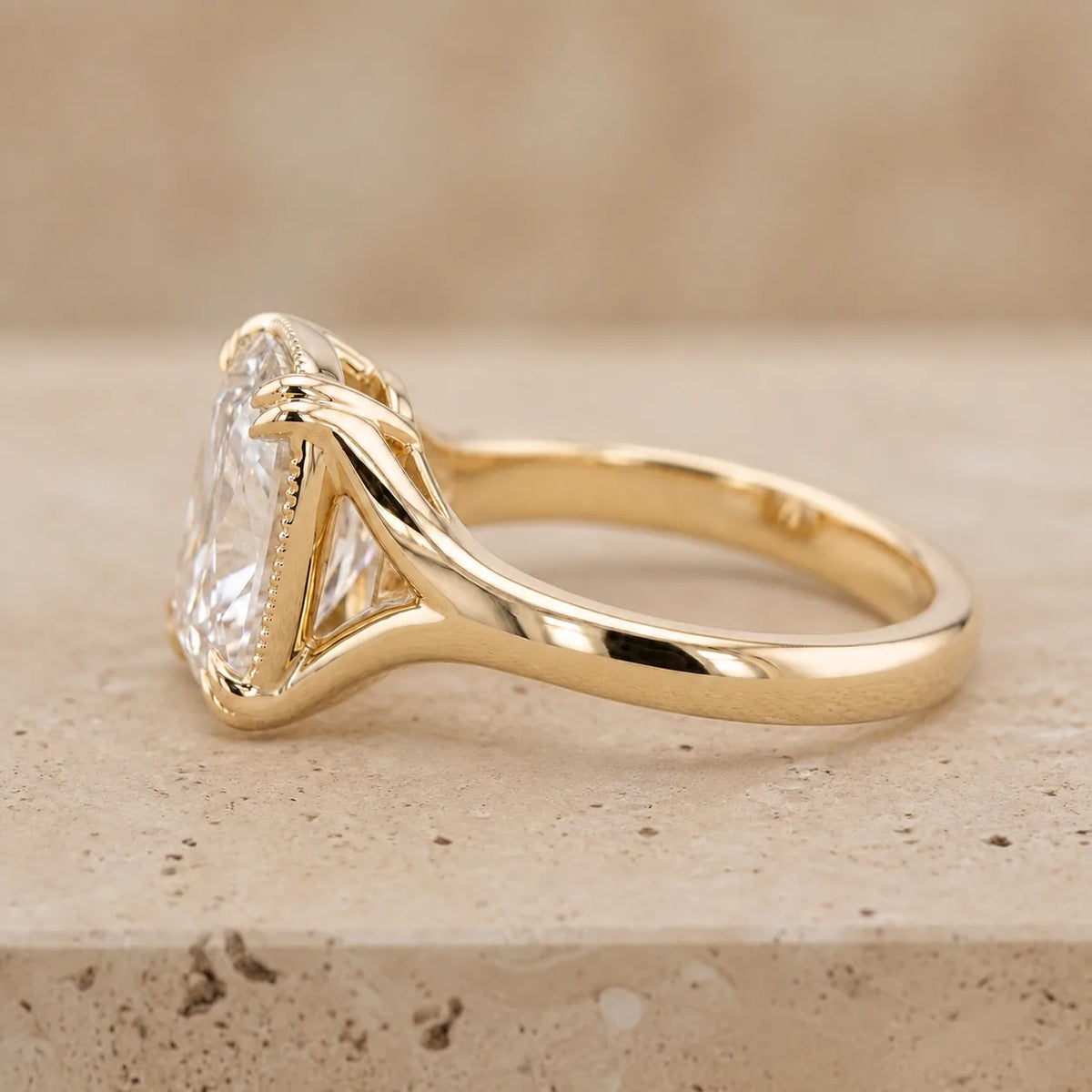 3.4 CT Old Mine Elongated Cushion Lab-Grown Diamond Art Deco Engagement Ring