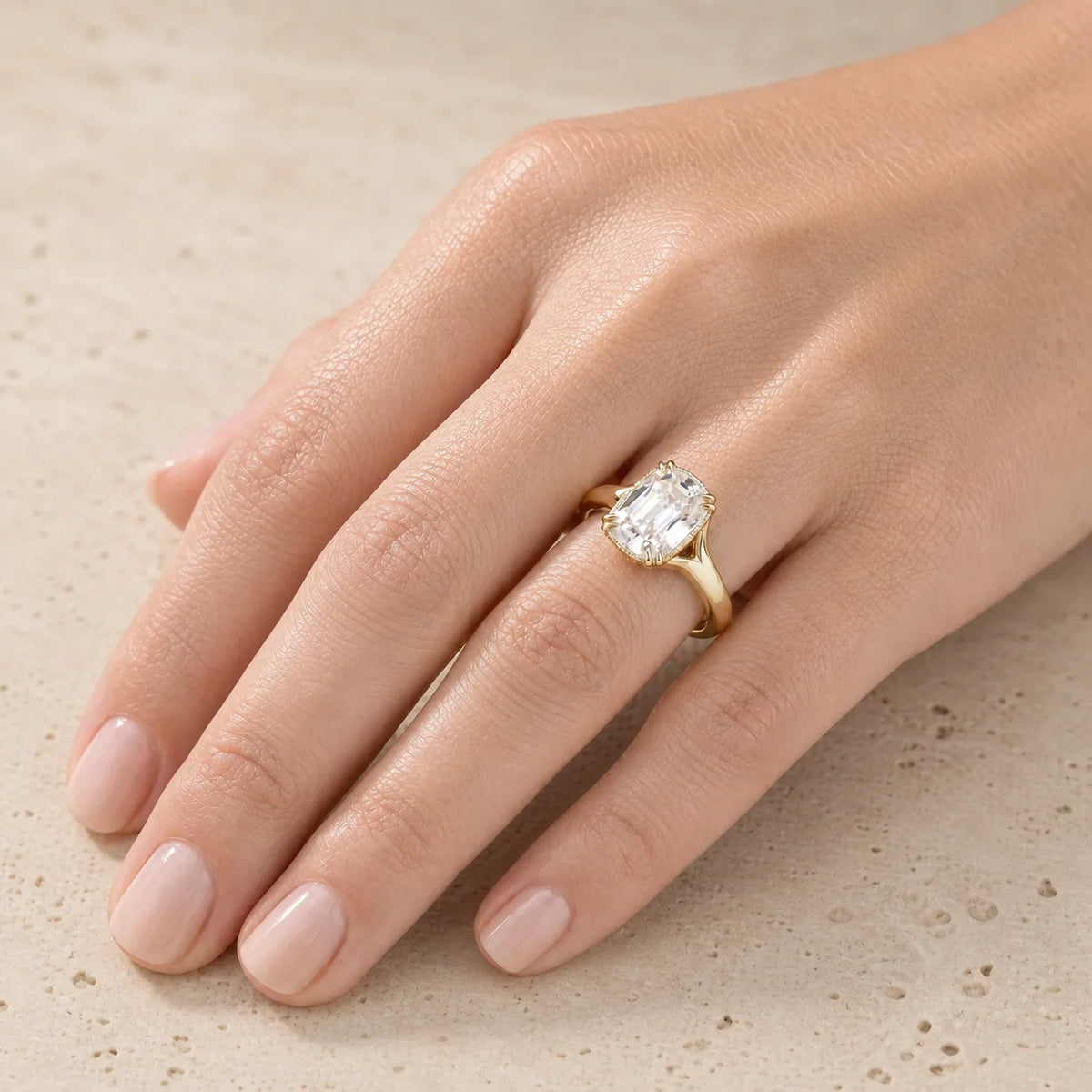3.4 CT Old Mine Elongated Cushion Lab-Grown Diamond Art Deco Engagement Ring