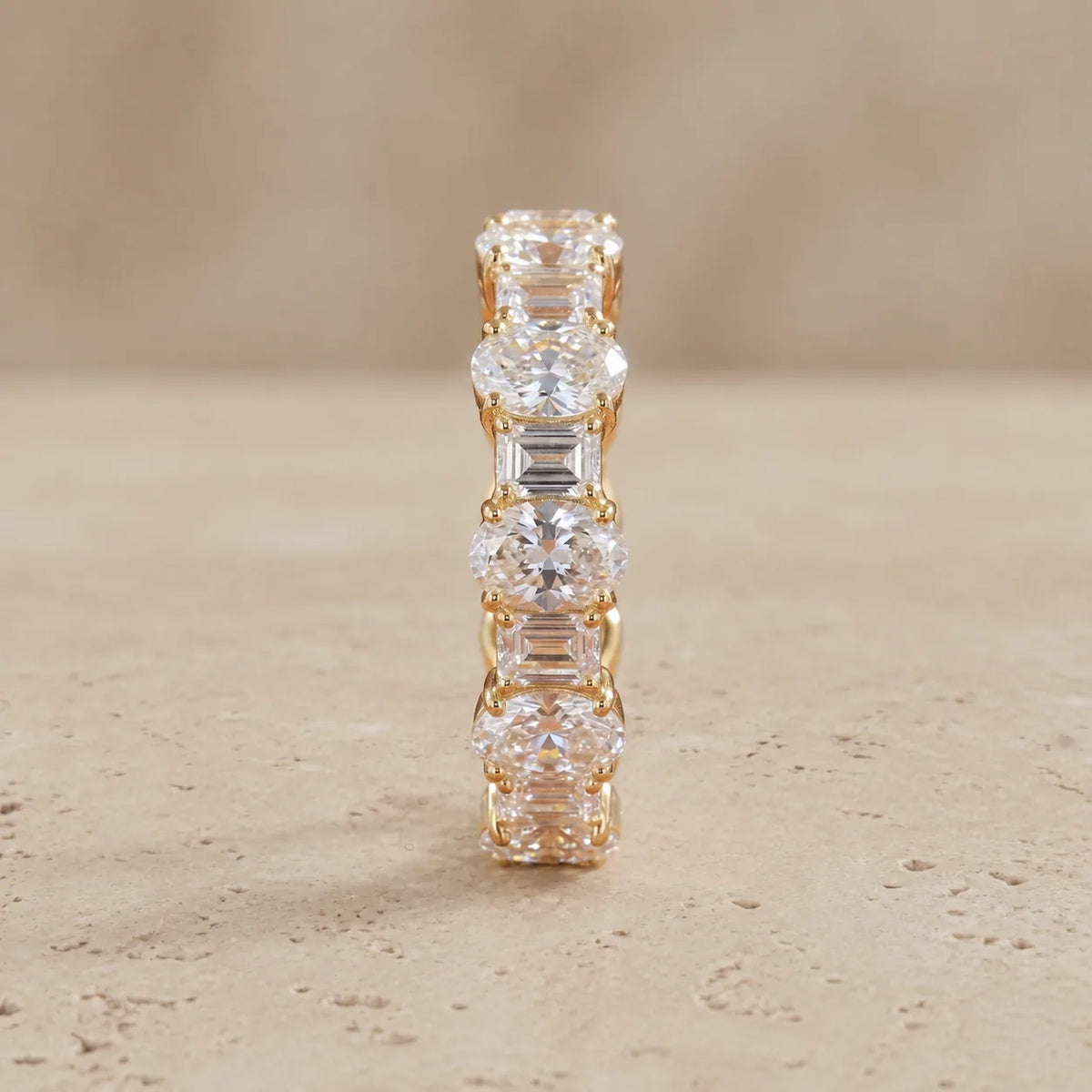 3.50 CTW Oval & Emerald Lab-Grown Diamond Alternating Eternity Band