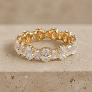 3.50 CTW Oval & Emerald Lab-Grown Diamond Alternating Eternity Band