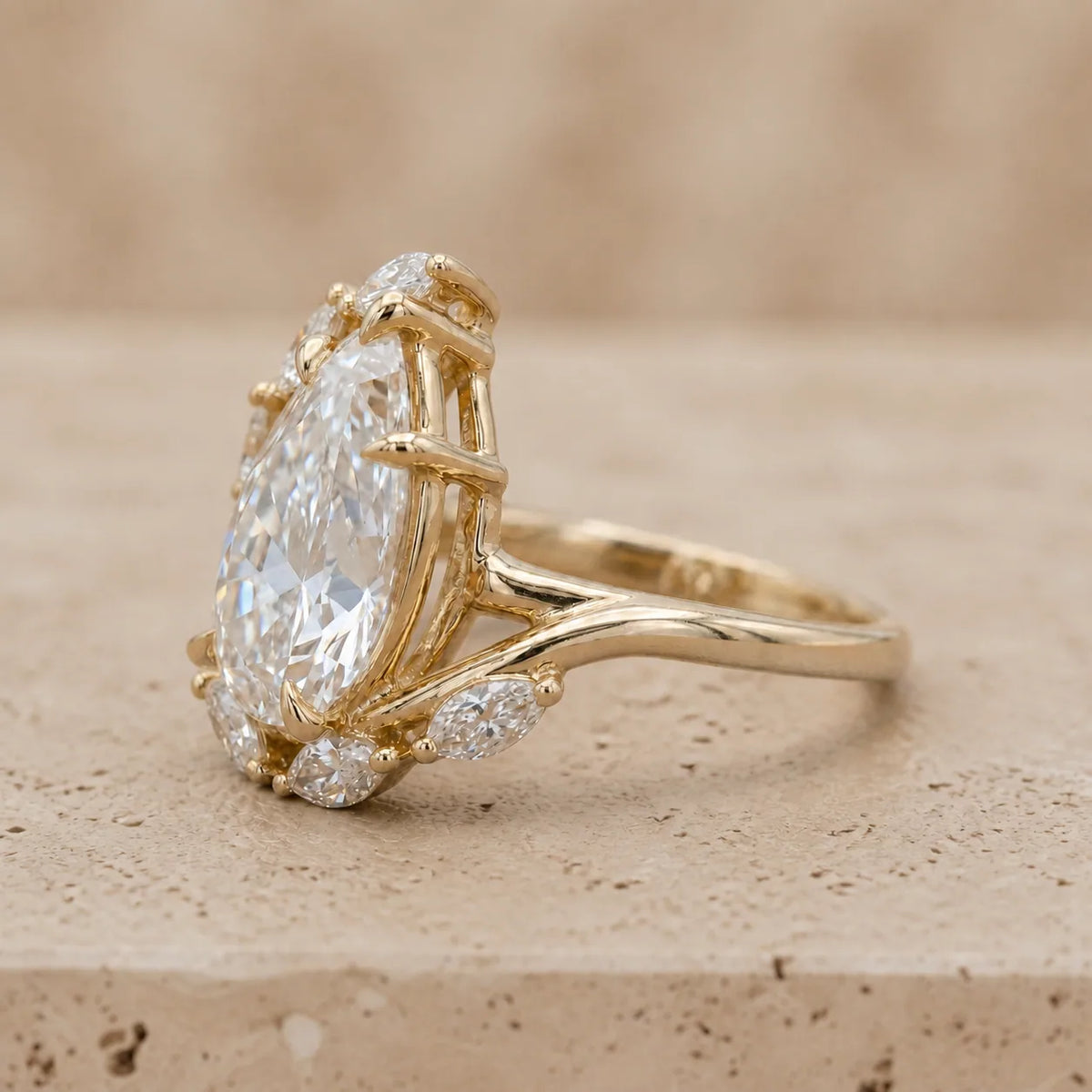 3.9 CT Pear Lab-Grown Diamond Engagement Ring