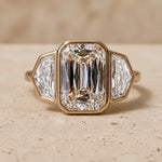 3 CT Criss Lab-Grown Diamond Three-Stone Bezel-Set Engagement Ring