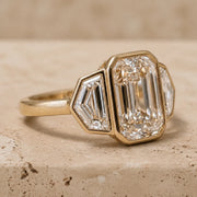 3 CT Criss Lab-Grown Diamond Three-Stone Bezel-Set Engagement Ring