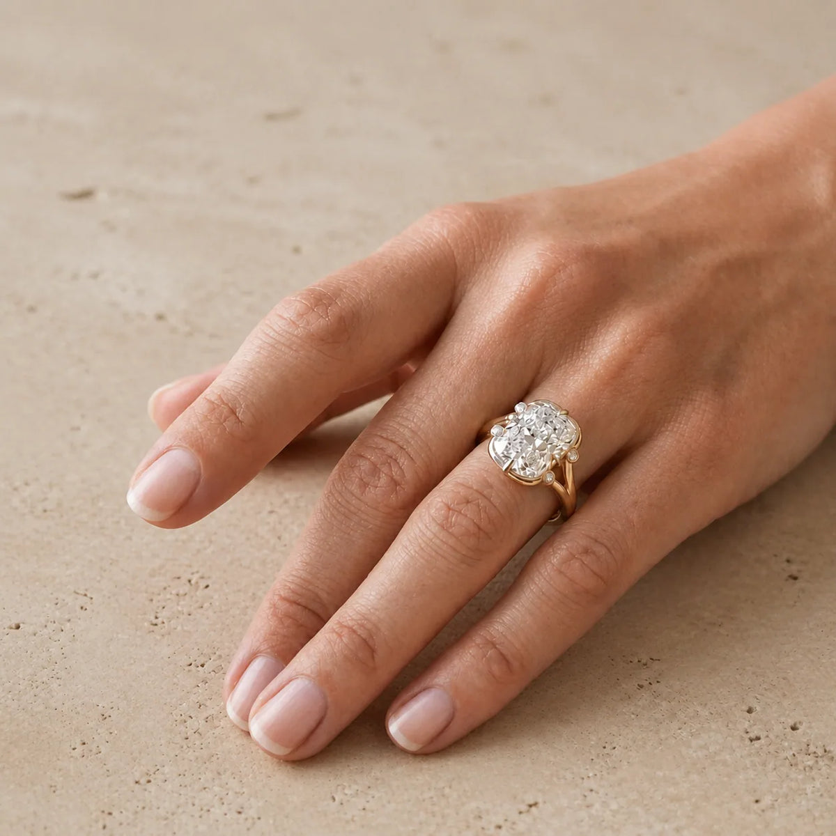 3 CT Cushion Lab-Grown Diamond Engagement Ring